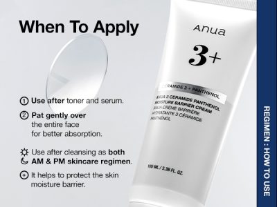 Anua 3 Ceramide Panthenol Moisture Barrier Cream (100mL) - Image 2
