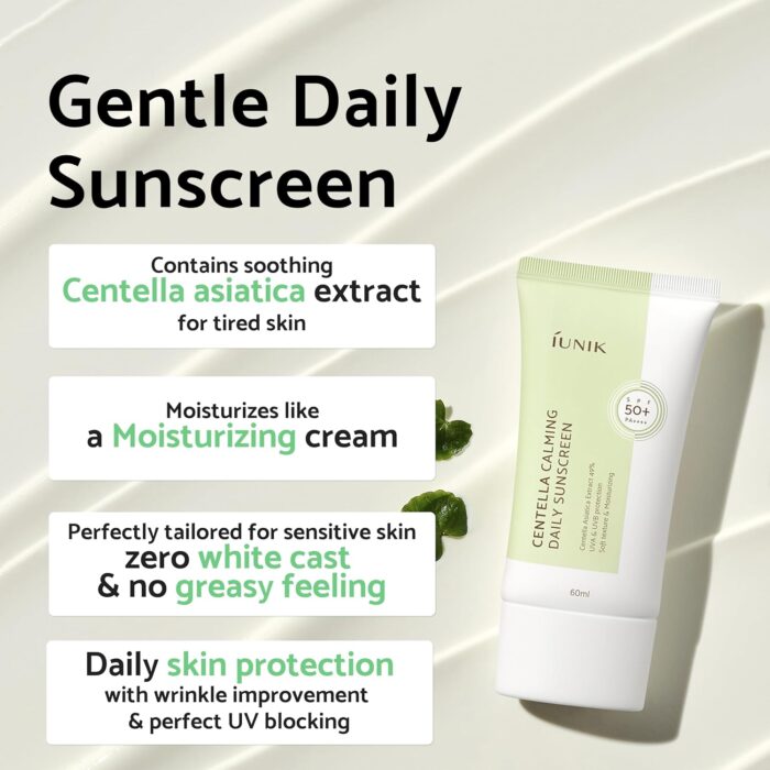 iUNIK Centella Calming Daily Sunscreen SPF50+ PA++++ (60mL) - Image 4