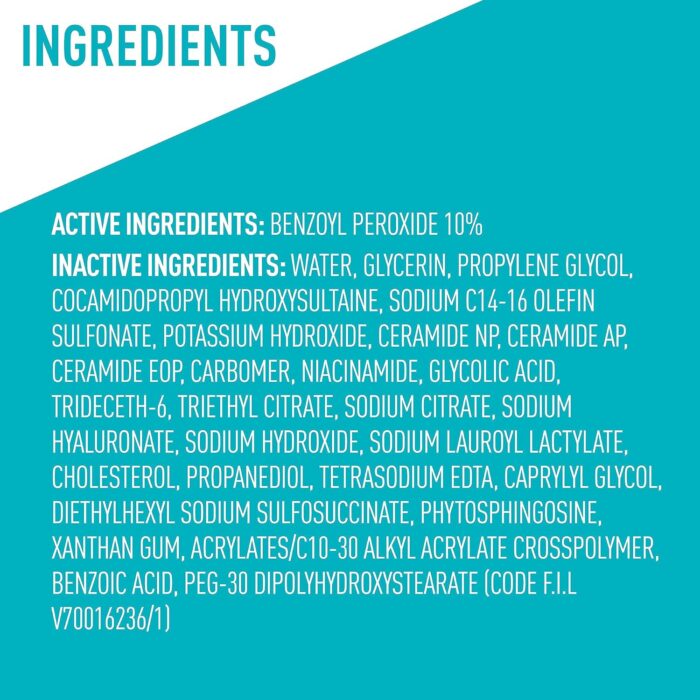 CeraVe Acne Foaming Cream Wash with 10% Benzoyl Peroxide Acne Treatment (150mL) - Image 9