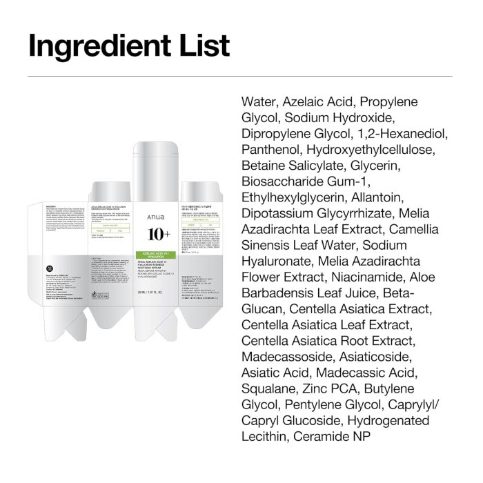 Anua Azelaic Acid 10 Hyaluron Redness Soothing Serum (30mL) - Image 10
