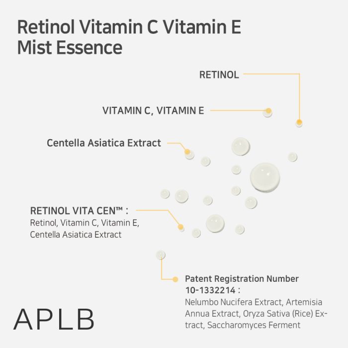 APLB Retinol Vitamin C Vitamin E Mist Essence (105mL) - Image 3