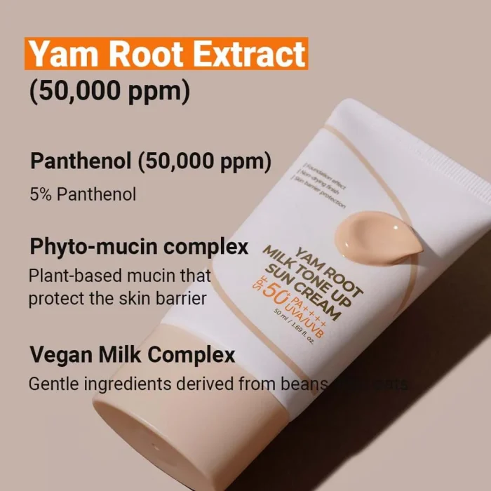 ISNTREE Yam Root Milk Tone Up Sun Cream SPF 50+ PA++++ (50mL) - Image 4