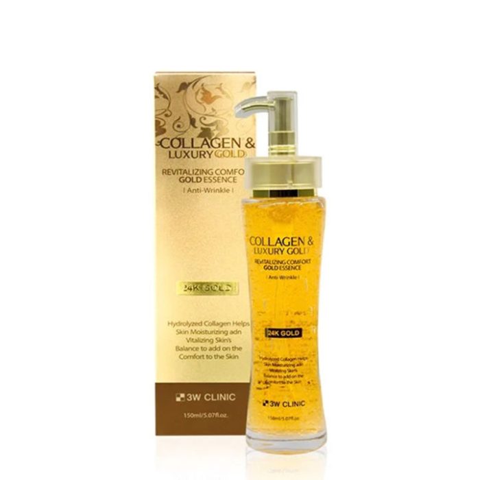 3W CLINIC Collagen & Luxury Gold Revitalizing Comfort Gold Essence (150mL) - Image 5