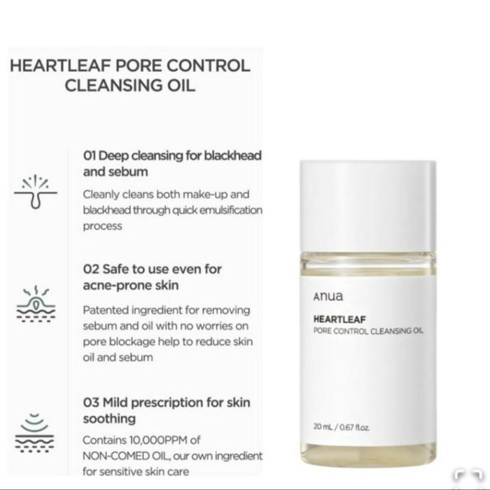 Anua Heartleaf Pore Control Cleansing Oil Miniature (20mL) - Image 2