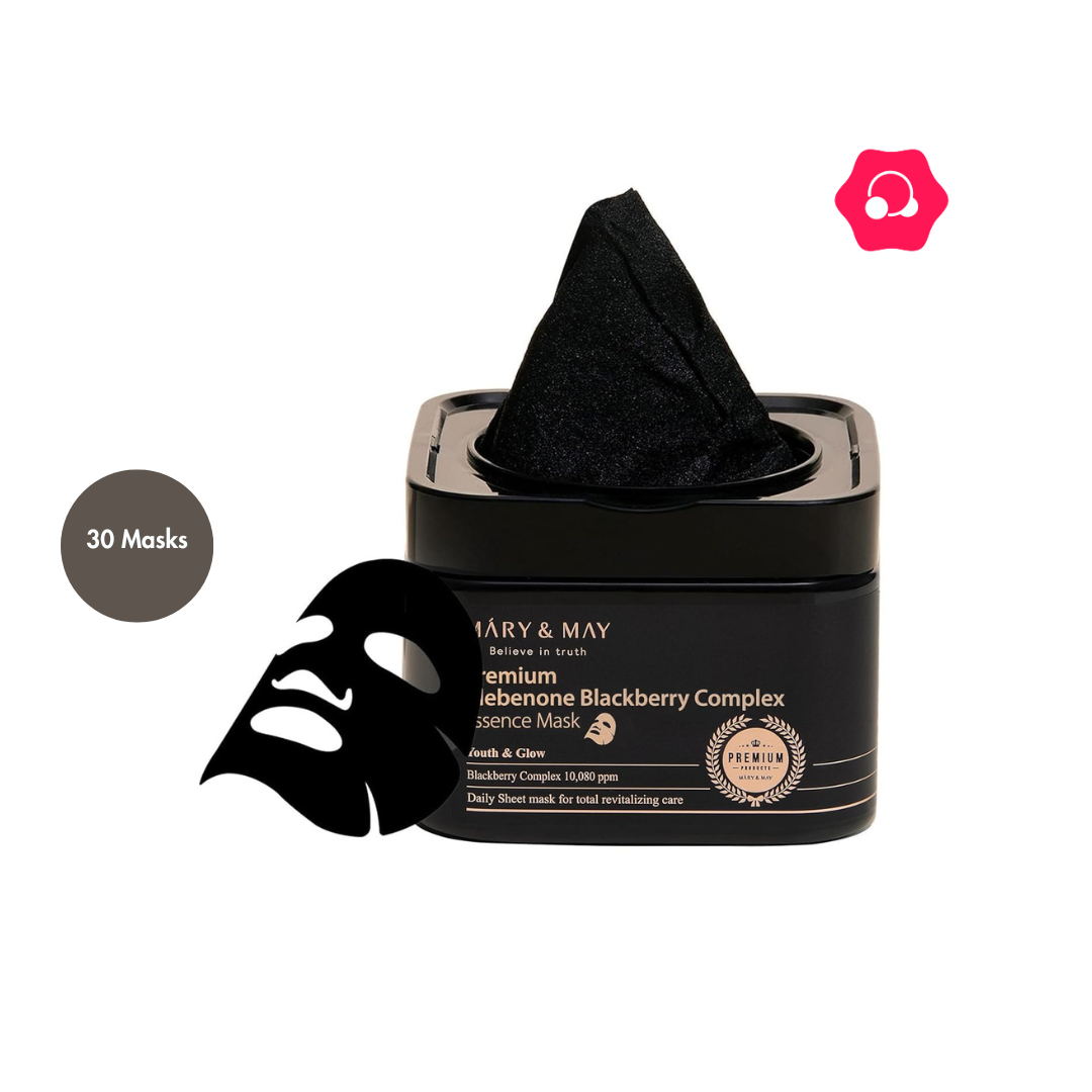 fghvjbnm Mary & May Premium Idebenon Blackberry Complex Essence Mask (20 Masks) - Image 1