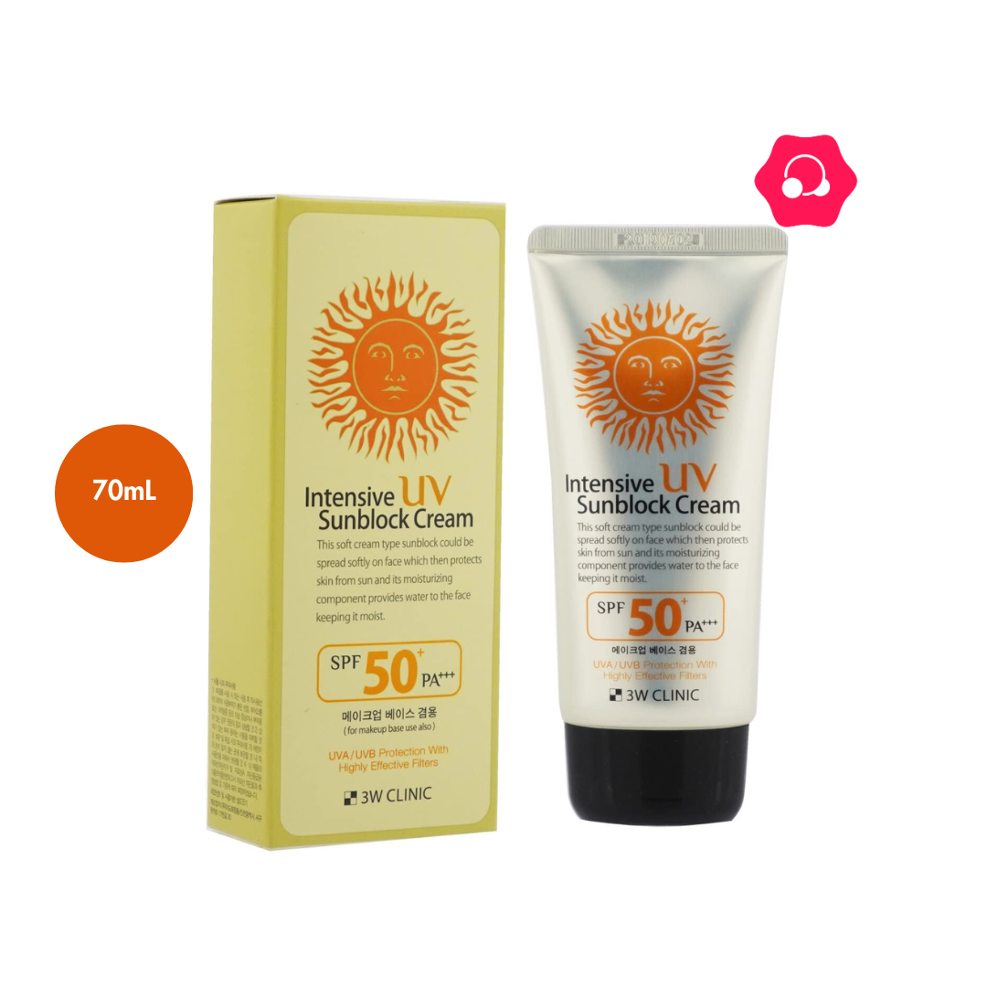 jk 3W CLINIC Intensive UV Sunblock Cream SPF50+ PA+++ (70mL) - Image 1