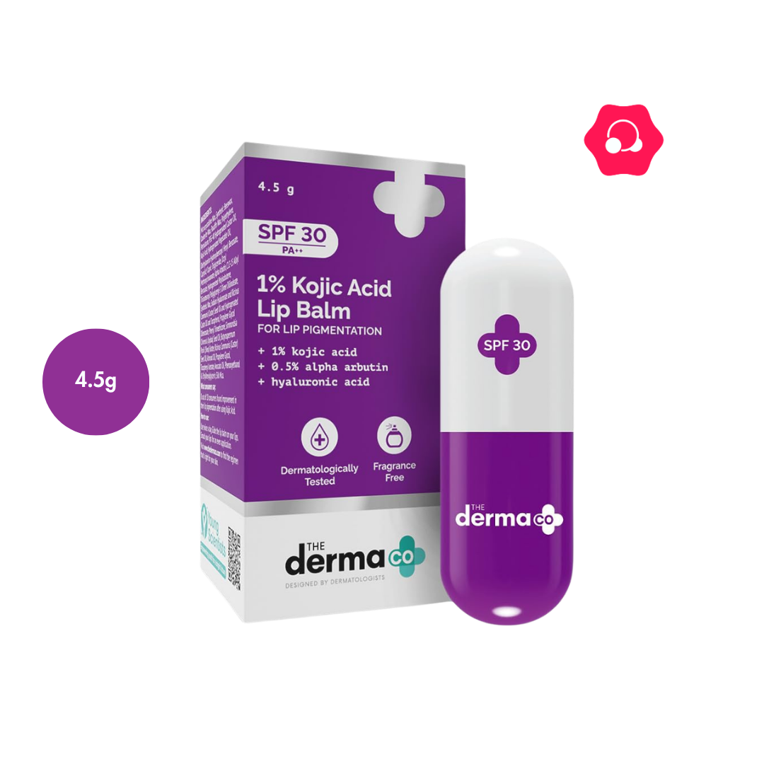 jpojpojp The Derma Co 1% Kojic Acid Lip Balm with SPF 50+ PA++ (4.5g) - Image 1