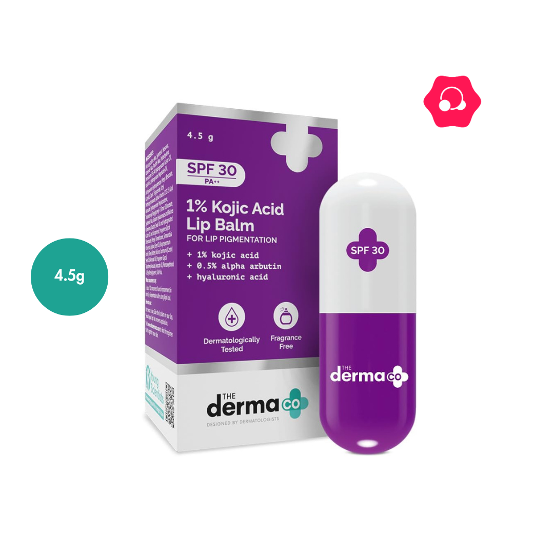 The Derma Co 1% Kojic Acid Lip Balm with Alpha Arbutin & Hyaluronic Acid with SPF 50+ PA++ (4.5g) The Derma Co 1% Kojic Acid Lip Balm with Alpha Arbutin & Hyaluronic Acid with SPF 50+ PA++ (4.5g)