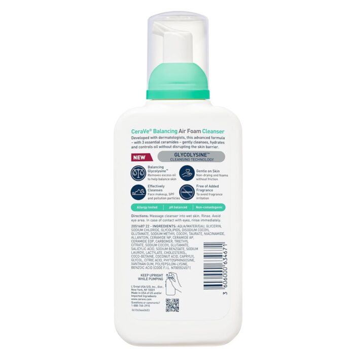 CeraVe Balancing Air Foam Facial Cleanser (237mL) - Image 12