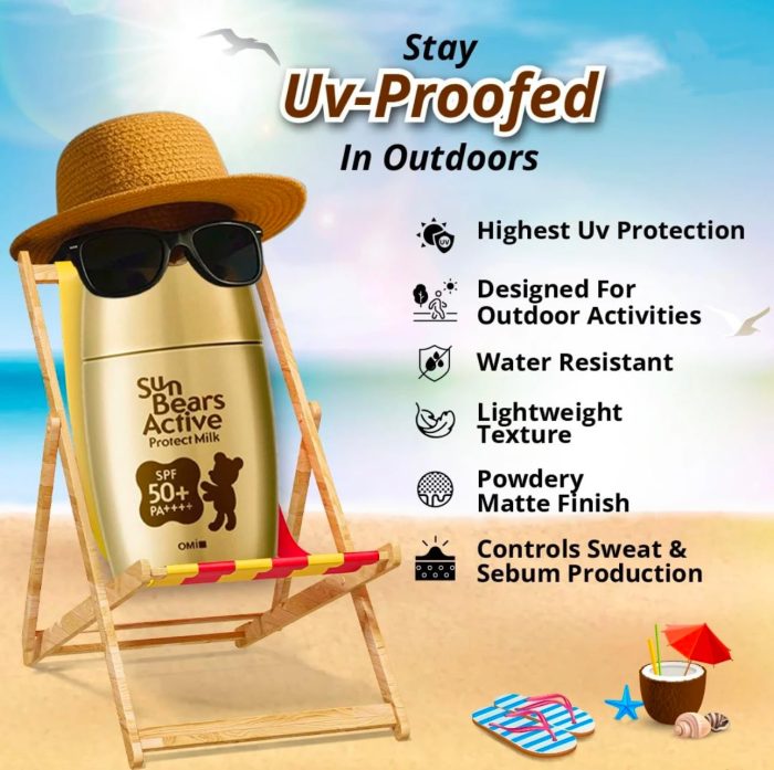 OMI Brotherhood Sun Bears Active Protect Milk Sunscreen SPF 50+ PA++++ (30g) - Image 2