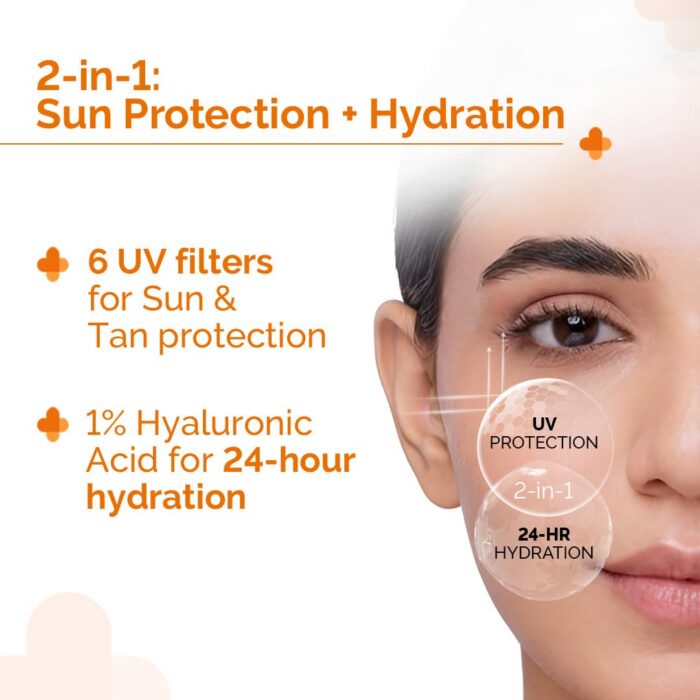 The Derma Co 1% Hyaluronic Sunscreen Aqua Gel SPF50+ PA++++ (80g) - Image 2