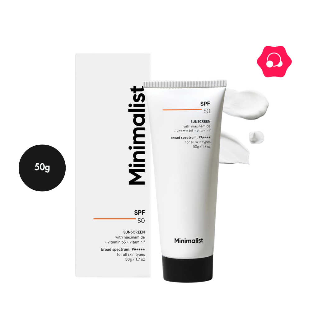 lkhjgvhcgv Minimalist SPF 50+ PA++++ Sunscreen with Niacinamide + Vitamin B5 + Vitamin F (50g) - Image 1
