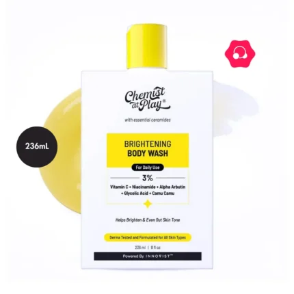 Chemist at Play Brightening Body Wash 3% Vitamin C + Niacinamide + Alpha Arbutin + Glycolic Acid + Camu Camu (236mL)