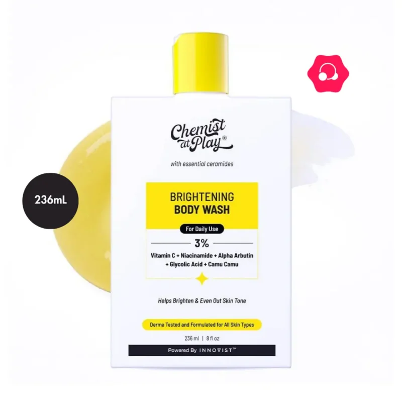 Chemist at Play Brightening Body Wash 3% Vitamin C + Niacinamide + Alpha Arbutin + Glycolic Acid + Camu Camu (236mL)